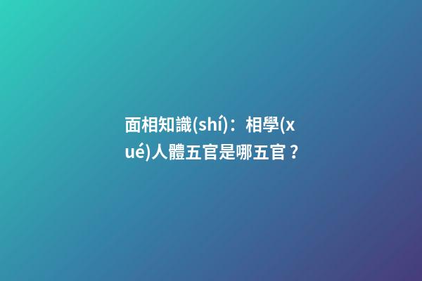面相知識(shí)：相學(xué)人體五官是哪五官？